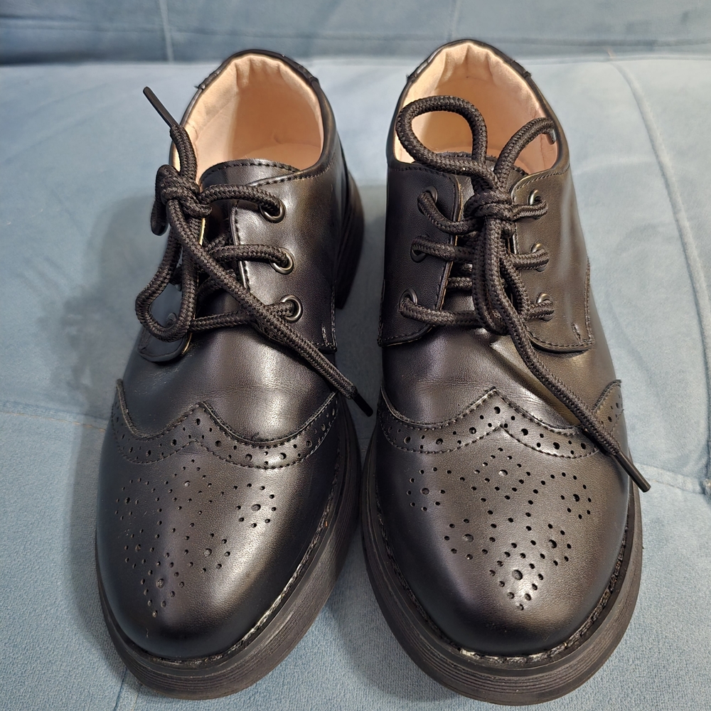 Elegant Kids' Brogue Dress Shoes In Black